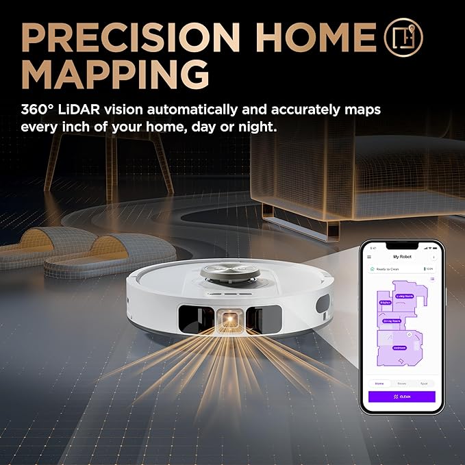 Shark Robot Vacuum & Mop Combo, PowerDetect NeverTouch Pro, Pad Wash & Dry, 60-Day Debris Capacity, 5PowerDetect Technologies,White,AV2800ZE, for Carpets & Hardfloors