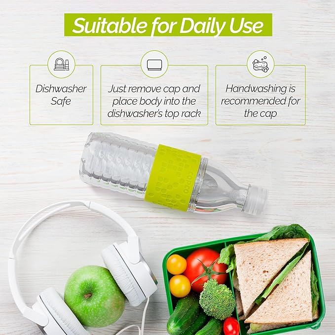 Copco Hydra Water Bottle with Spill-Resistant Lid, 16.9 oz - Reusable Tritan Non-Slip Sleeve, Twist-Open Body - BPA-Free, Leak-Proof, Durable & Portable for Gym, Office, School (Lime Green)