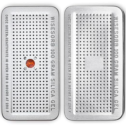 100 Gram 20 Pack Indicating Silica Gel Canister, Gun Safe Dehumidifier (Orange to Green), Reusable Desiccant Canister Dehumidifier