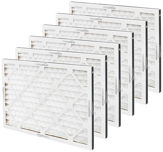 Amazon Basics 14x20x1 Air Filter, MERV 8 AC Furnace Filters, Allergy Control, Electrostatic, Removes Dust Pollen and Lint, 6-Pack (Actual Size: 13.75" x 19.75" x 0.75")