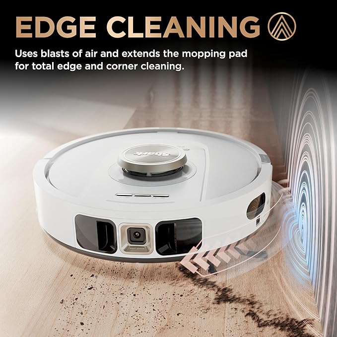 Shark Robot Vacuum and Mop, Self-Empty, Self-Refill & Self-Clean, Robot Vacuum and Mop with Bagless, 60-Day-Capacity HEPA Self-Empty Base, 30-Day-Capacity Refill Tank, White