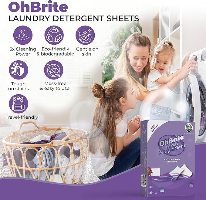 Natural Laundry Detergent Sheets - Lavender