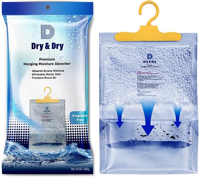 Dry & Dry 10 Pack[14 OZ] Premium Moisture Absorbers for Home, Basement & Bedroom - Small Dehumidifiers