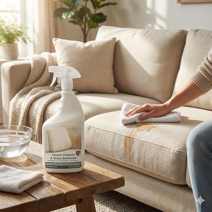 Couch Cleaner and Stain Remover Spray – Professional Strength, Multi-Surface Fabric and Upholstery Cleaner – Pet-Safe, Non-Toxic, Quick-Drying for Couches, Sofas & Car Interiors