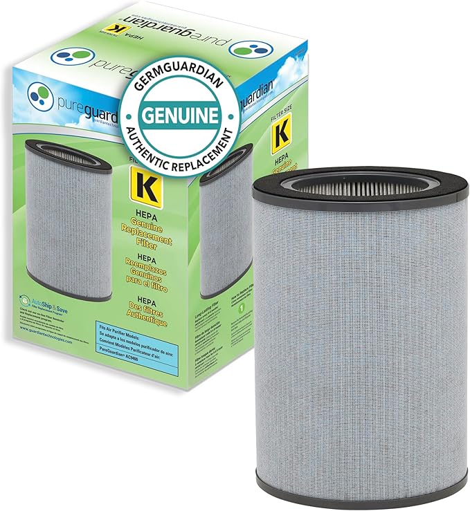 GermGuardian Filter K 360° HEPA Pure Genuine Air Purifier Replacement Filter, Removes 99.97% of Pollutants for Air Purifiers AC9400W and AC9600W, FLT9400