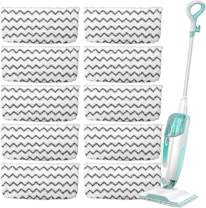 10 Pack Microfiber Steam Mop Replacement Pads for Shark S1000 S2001 S1000A S1000C S1000WM S1001C, Washable Reusable Super Absorbent Mop Pads Safe for All Floors