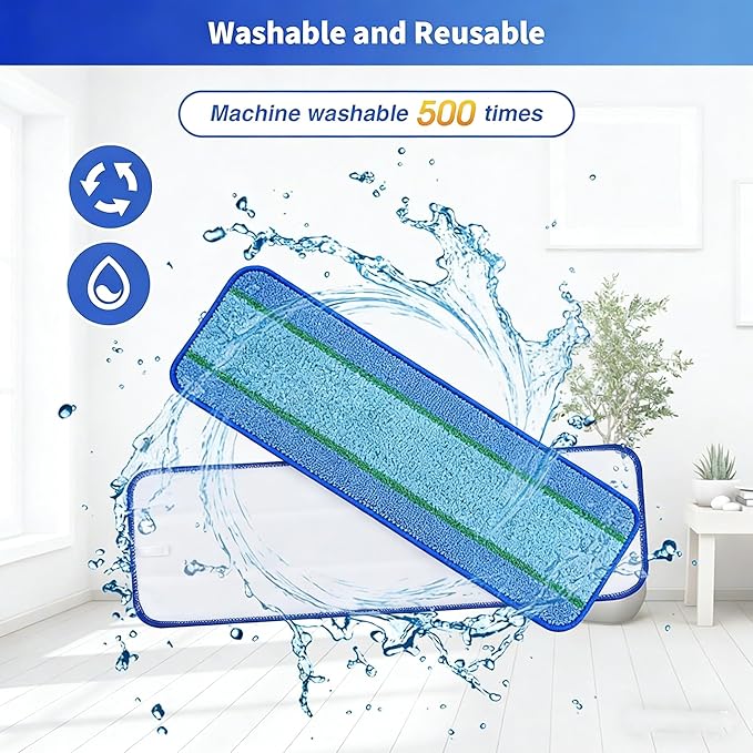 9 Pack Deep Clean Pads for Bona Family of Mops,Washable & Reusable Mop Pads Refill Replacement Safe for Hardwood and Multi-Surfac Floors Have Super-Absorbent