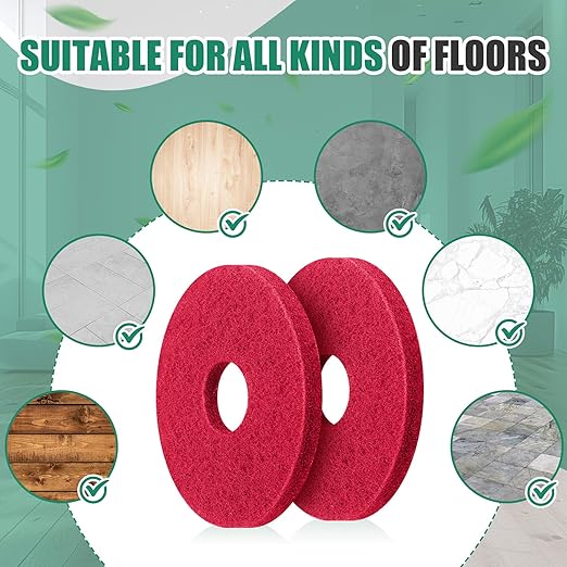 5 Pcs 12" Cleaning Orbiter Pads Commercial Floor Buffer Pads Hardwood Floor Maintenance Scrubber Polisher Cleaning and Stripping for Orbiter Machine (Red)