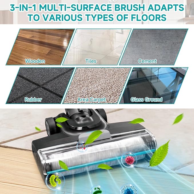 FFsign 3831 Roller Brush & Filter Replacement Compatible with Bissell Crosswave Hard Floor Expert 3831, HF2 3845N Vacuum, Floor Scrubber Wet Dry Vacuum Accessory Kit 2 Brush Rolls, 4 Filter Parts