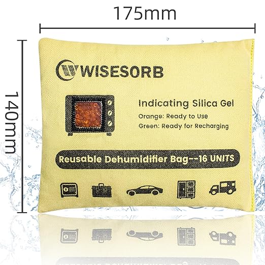 2 Pack 500G Reusable Silica Gel Desiccant Dehumidifier Bags, Color Indicating Moisture Absorbers for Car, Closet, Garage, 3D Filaments, Emoisture, Microwave Rechargeable Reusable Drying Bags