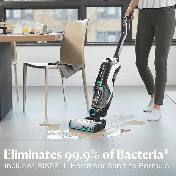 Bissell CrossWave Cordless Max Vacuum Mop All in One Wet and Dry Vac Combo Hard Floor Cleaner and Area Rugs, Cordless Mop, Pack-in Formulas Included, 2554A
