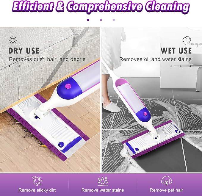 6 Pack Spray Mop Pads for Swiffer® Power Mop Multi-Surface Mop and PowerMop Wood Mop Pads Refill, Washable & Reusable Floor Cleaning Replacement Mopping Pads