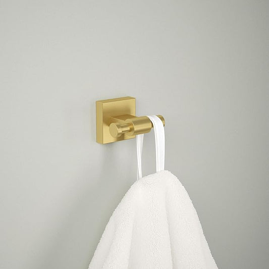 Franklin Brass Maxted (1-Pack) Towel Hooks Modern Gold Wall Mounted for Robes 2-Prong Holder Bathroom Accessories MAX35-MG