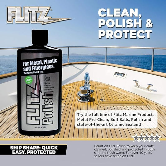 Flitz Multi Purpose Metal Polish Liquid - 3.4oz Bottle of USA-Made Tarnish Remover - For Aluminum, Chrome, Brass, Nickel, Silver - Non-Abrasive Metal Cleaner and Polish, Restorer (12 Pack)