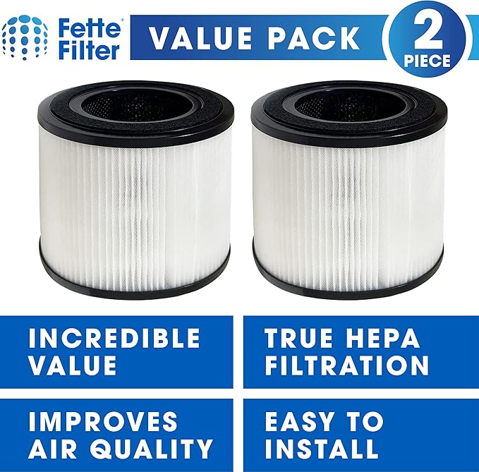 3069/3389 Premium True Hepa Replacement Filter Compatible with BISSELL MYair Pro & Hub Air Purifier Models 3139A 3139B B0195 2905A 3179A Includes 2 Replacement Filters.