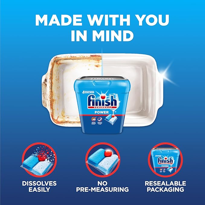 Finish Power Dishwasher Pods, No Pre-Rinse Dishwasher Detergent Soap For Deep Clean & Shine with Degreasing Power, 78 Count