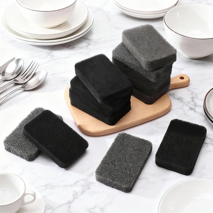 Tioncy 20 Pcs Silicone Scrubbing Sponges Bulk Heavy Duty Silicone Dish Sponges Non-Scratch Kitchen Dish Scrubbers, Odor-Free, Multi-Surface Safe, Cleaning for Dishes, Nonstick Pots, Countertops