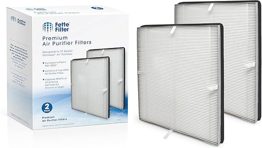 Fette Filter - 2 Premium H13 True Hepa Air Purifier Filters Compatible with Vornado Air Purifier Models AC300 AC350 AC500 AC550 PCO200 PCO300 PCO500 PCO375DC PCO575 Part # MD1-0022 (2 Filters)