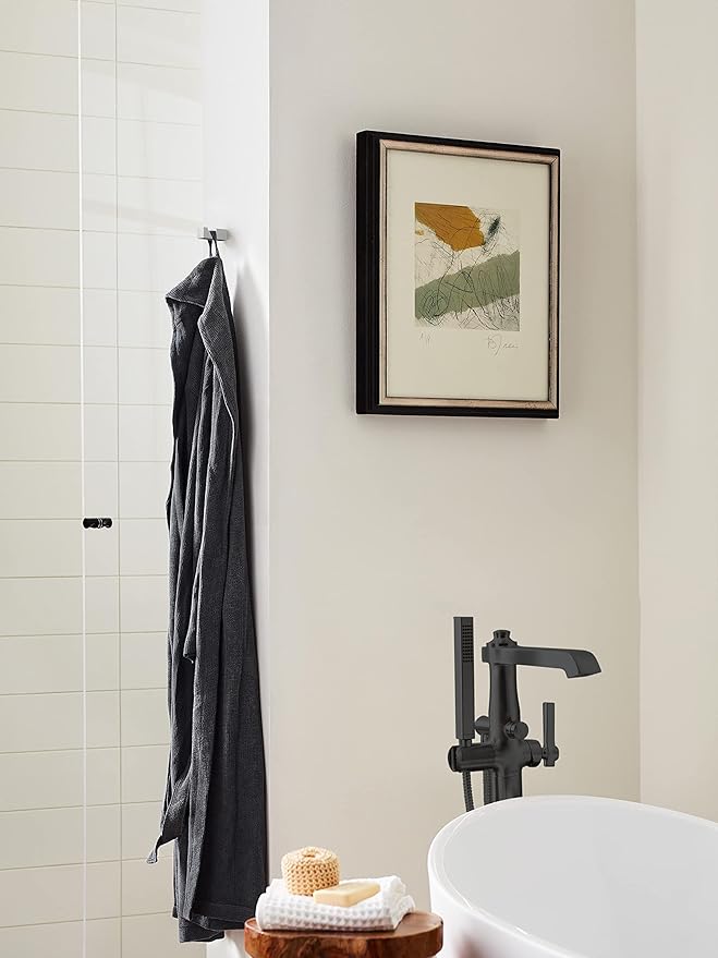 Amerock BH3608026 | Chrome Single Robe Hook | 7/8 in. (22 mm) Length Towel Holder | Monument | Towel Hook for Bathroom | Bathroom Hardware | Bath Accessories
