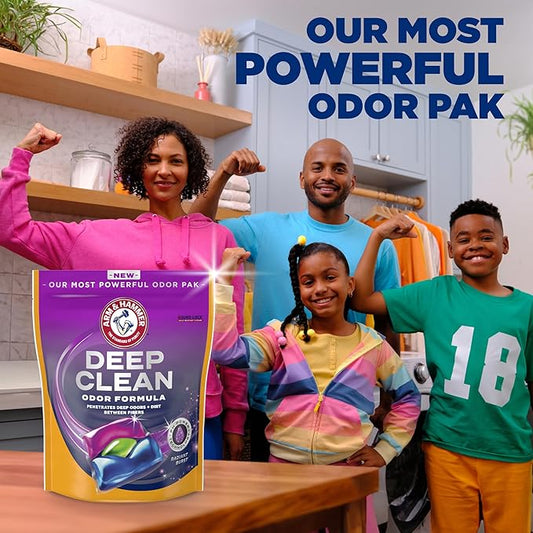 ARM & HAMMER Deep Clean Odor Formula Laundry Detergent Power Paks, 21 ct.