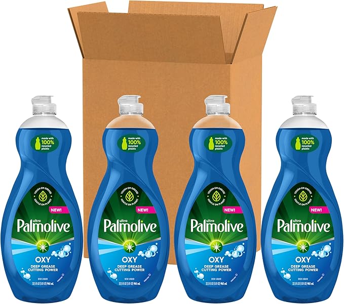 Palmolive Ultra Dishwashing Liquid Dish Soap, Oxy Power Degreaser - 32.5 Fl Oz (Pack of 4)