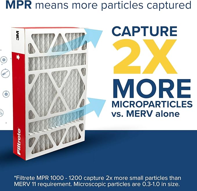 Filtrete 16x25x4 AC Furnace Air Filter, MPR 1000, MERV 11, Fits Lennox & Honeywell Devices, Allergen Defense, Electrostatic Air Cleaning Filter, 4-Pack (actual size 15.88 x 24.56 x 4.31)