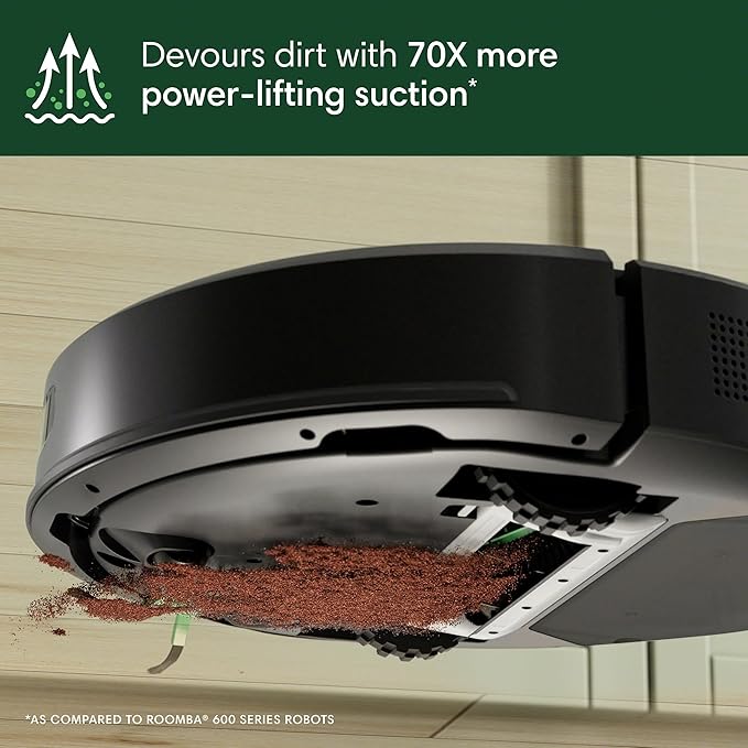 iRobot Roomba 105 Vac Robot Vacuum - Easy to use, Intense Power-Lifting Suction, LiDAR Navigation, Multi-Surface Cleaning, Cleans in Neat Rows, Self-Charging