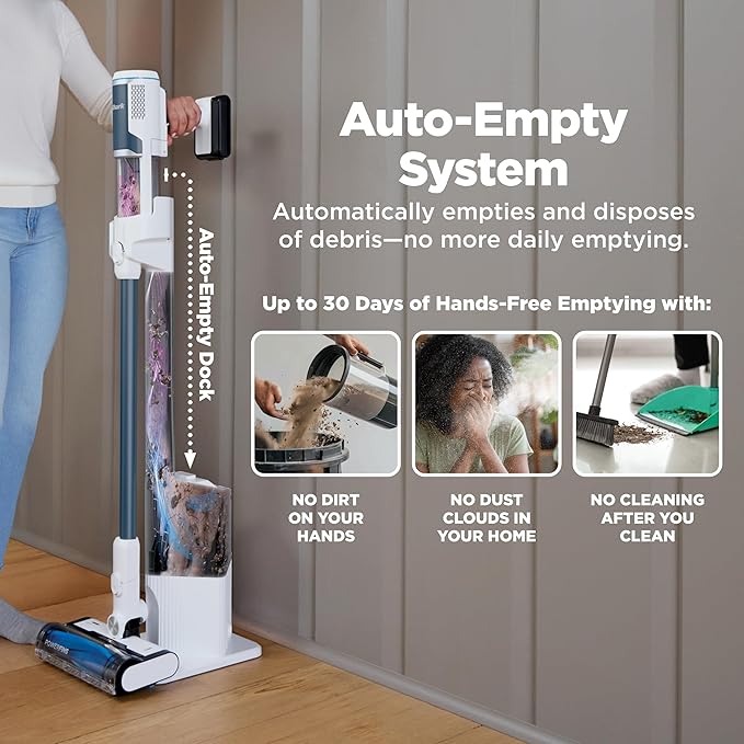 Shark Clean & Empty Cordless Stick Vacuum – Lightweight Cordless Vacuum with Auto-Empty System, HEPA Filter, Portable, Rechargeable, Exclusive Motorized Hand Tool for Pet Hair, BU3523
