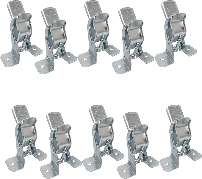 Bulldog Clamp (10 Pack) Spring Grip Garage Closet Wall Organizer for Brooms, Mops, Rakes, Etc.