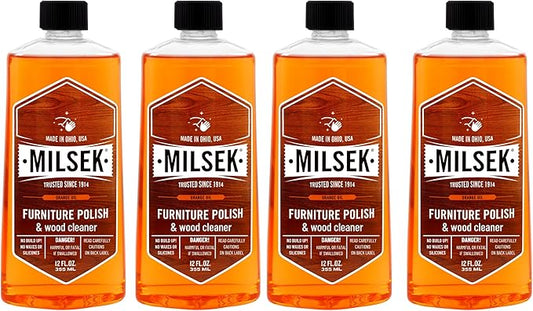 Milsek Orange Oil Furniture Polish and Cleaner - 4 Pack, 12 fl oz