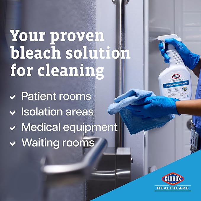 CLOROX CloroxPro Healthcare Bleach Germicidal Cleaner Refill, Healthcare Cleaning and Industrial Cleaning, 128 Ounces (Pack of 4) - 68978