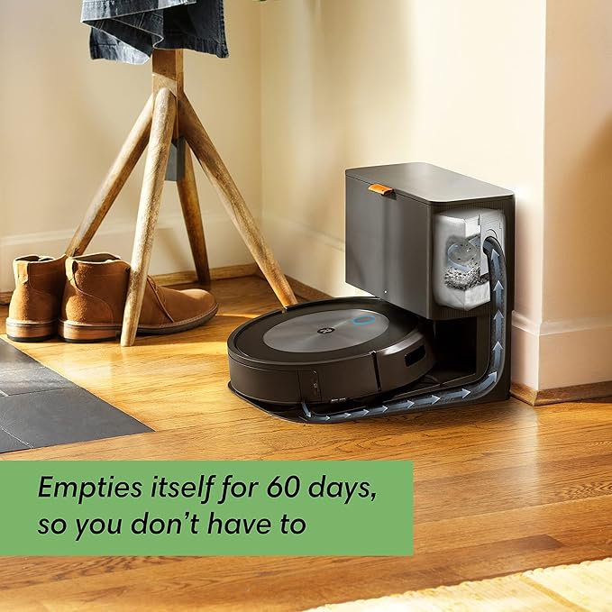iRobot Roomba j6+ Self-Emptying Robot Vacuum – Identifies and Avoids Pet Waste & Cords, Empties Itself for Up to 60 Days, Smart Mapping, Compatible with Alexa, Ideal for Pet Hair