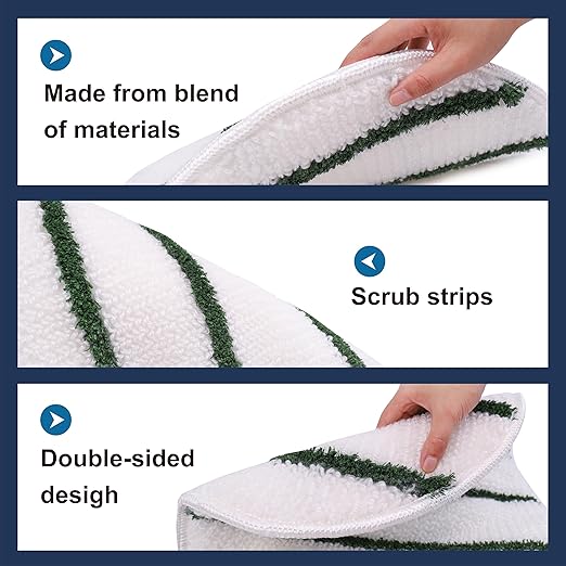 Commercial Grade Bonnet Pad Scrubber Abrasion and Absorbency with Cleaning Strips