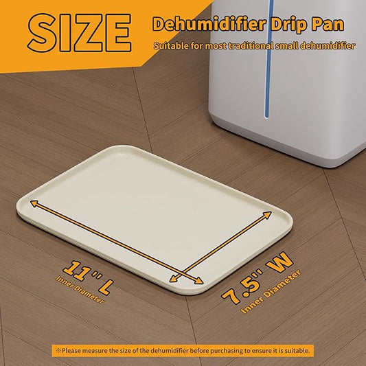LBG Products Drip Pans 11 x 7.5 Inch for Small Dehumidifier,Hard Plastic Drip Tray Portable AC Drip Pan Catch & Prevent Spills or Leaks from Dehumidifier for Bedroom,Home,Protect Your Floor