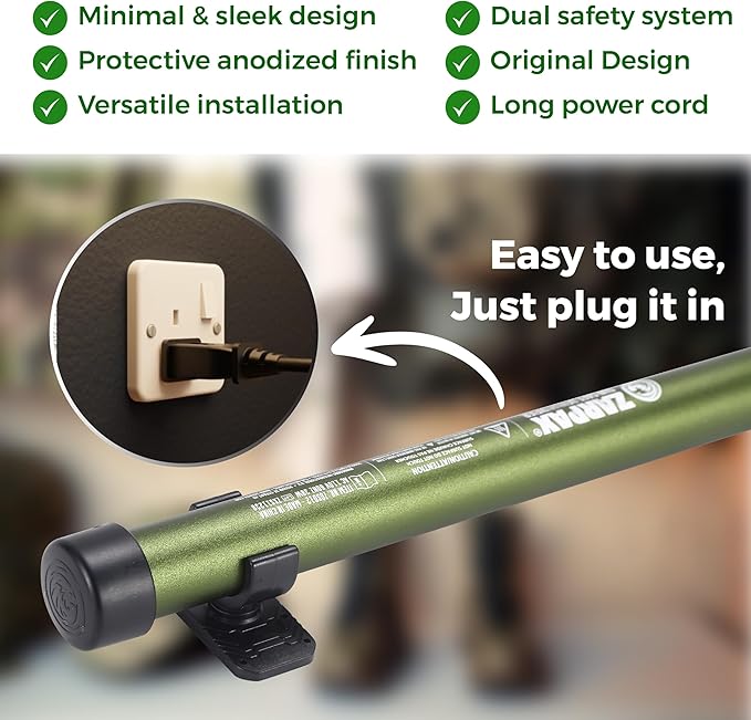 Gun Safe Dehumidifier Rod | Dehumidifier Rod For Enclosed Spaces, Gun Safe & Vault, Cabinets | Protect Valuables & Stop Humidity & Moisture | Foldable Design & 2 Mounting Brackets | 24''/61cm