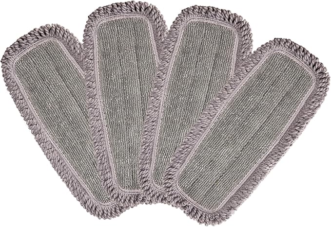 Microfiber Mop Pads 4 Pieces for Floor Cleaning,Fit CLEANHOME Dust Mop: B09PBPGSJ3, Twisted Microfiber Replacement Pads
