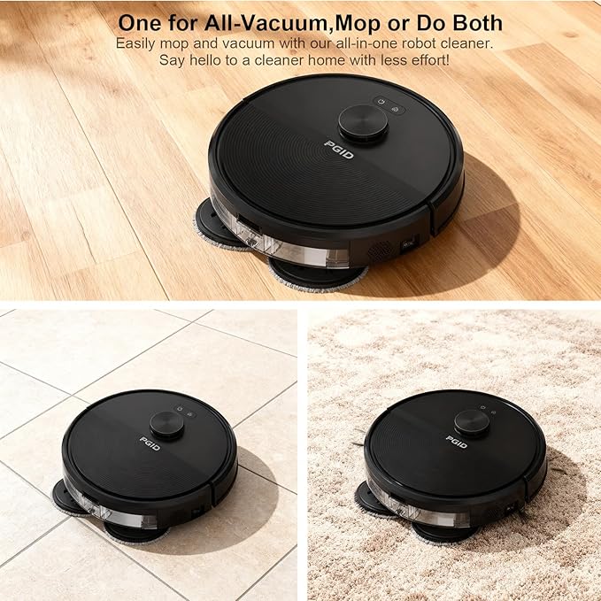 Self-Emptying Robot Vacuum Cleaner, Robot Vacuum and Mop,FlexiArm Edge Mopping,5000Pa Suction, Dual Zero-Tangle System, Smart Obstacle Avoidance, 20mm Mop Lifting, Auto Mop Washing&Drying