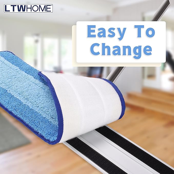 LTWHOME 24 Inch Microfiber Commercial Mop Refill Pads for Wet or Dry Floor Cleaning (Pack of 6)