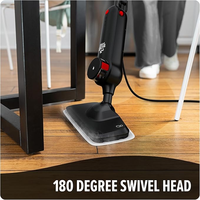 Dirt Devil Steam Mop, Cleaner For Sealed Hard Floors, WD20000, Black + 32 oz Steam Water, For Sealed Hard Surfaces, Demineralized Scented Water, AD31401