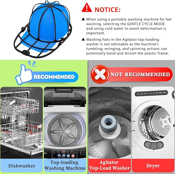 Eiito Hat Washer for Washing Machine - Cleaner for Baseball Caps, Say Goodbye to Deformed Dirty Hats