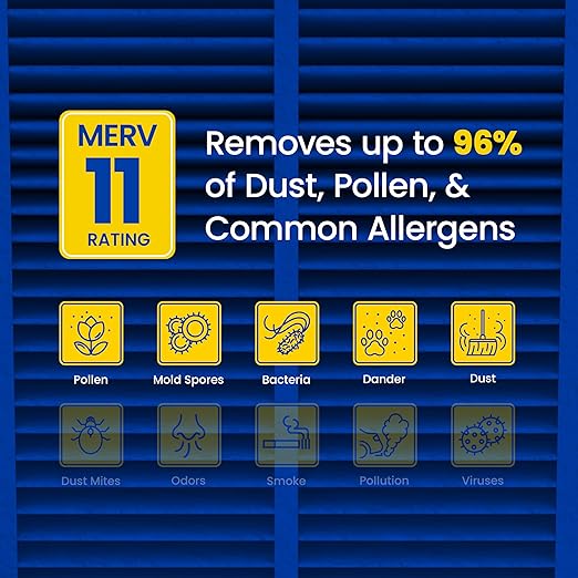AprilAire 410 Replacement Filter for AprilAire Whole House Air Purifiers - MERV 11, Clean Air & Dust, 16x25x4 Air Filter (Pack of 2)