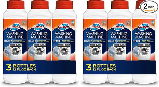 Glisten Washing Machine Cleaner, Helps Remove Odor, Buildup, and Limescale, Fresh Scent, Made in the USA, 12 Ounce Bottle, 3-Count, (Pack of 2)
