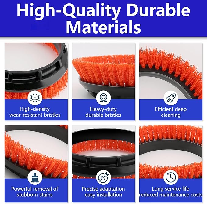 237047 Orange Commercial Tile and Resilient Floor Scrub Brush Replacement for Oreck Commercial ORB550MC, ORB600MW and ORB700MC Floor Machines, Heavy-Duty Brush, 10.5 in. Diameter