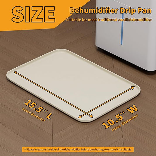 LBG Products Drip Pans 15.5 x 10.5 Inch for Small Dehumidifier,Hard Plastic Drip Tray Portable AC Drip Pan Catch & Prevent Spills or Leaks from Dehumidifier for Bedroom,Home,Protect Your Floor
