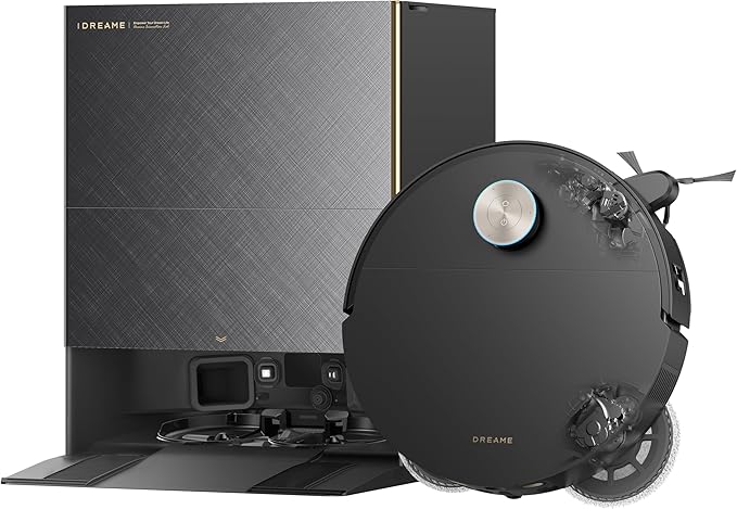 DREAME X60 Max Ultra Complete Robot Vacuum and Mop, Upgraded from X50 Series, 3.13in (7.95cm) Ultra-Thin Design, 35,000Pa Suction, Self Emptying&Refilling, Mop Self-Cleaning, 280+ Obstacle Avoidance