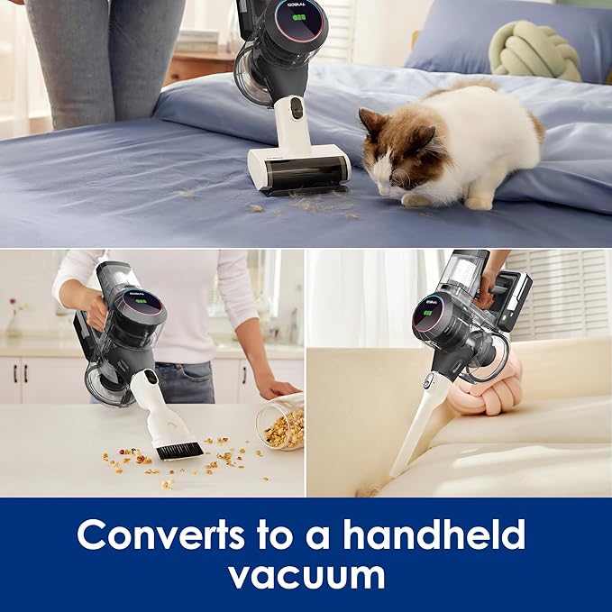Tineco Cordless Vacuum Cleaner, Smart Stick Handheld Cleaner Strong Suction & Lightweight, Cordless Handheld Vacuum Deep Clean Hair, Hard Floor, Carpet, Car