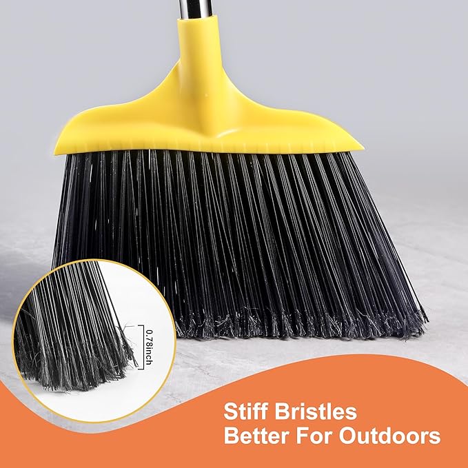 3 Pack Outdoor Heavy Duty Broom 59 Inch - Commercial Grade for Patio, Garage, Restaurant, Lobby, Mall, Market, Office, Kitchen, Driveway, and Warehouse Cleanup