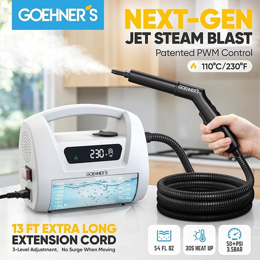 𝐔𝐩𝐠𝐫𝐚𝐝𝐞𝐝 Handheld Steam Cleaner for Home, 230°F/3.5Bar High Pressure Hand held Steam Cleaner for Car Detailing with 13ft Cord, 30s Heats Portable Steamer for Cleaning Grout Tile Bathroom Wall
