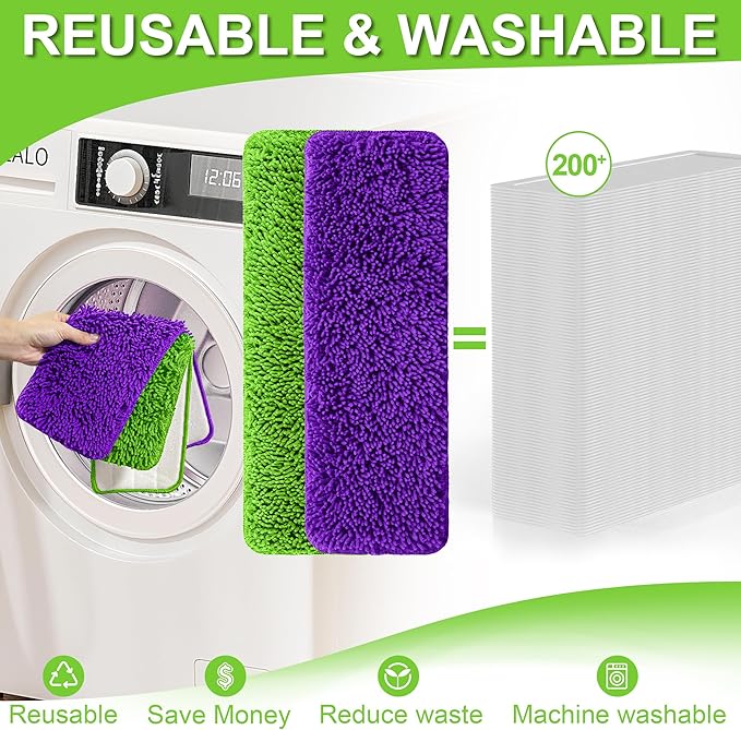Aifacay Reusable Mop Pads for Swiffer PowerMop, 6 Pack Microfiber Pads Refills for 13''-15'' Spray Mop Washable and Machine Replacement Heads Wet Dry Mops Wood Floor Pads, Upgrade Designed for Pets
