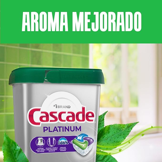 Cascade Platinum ActionPacs Dishwasher Detergent Pods, Fresh, 48 Count